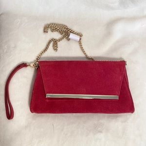 WHBM Red Leather/ Suede Crossbody NWOT